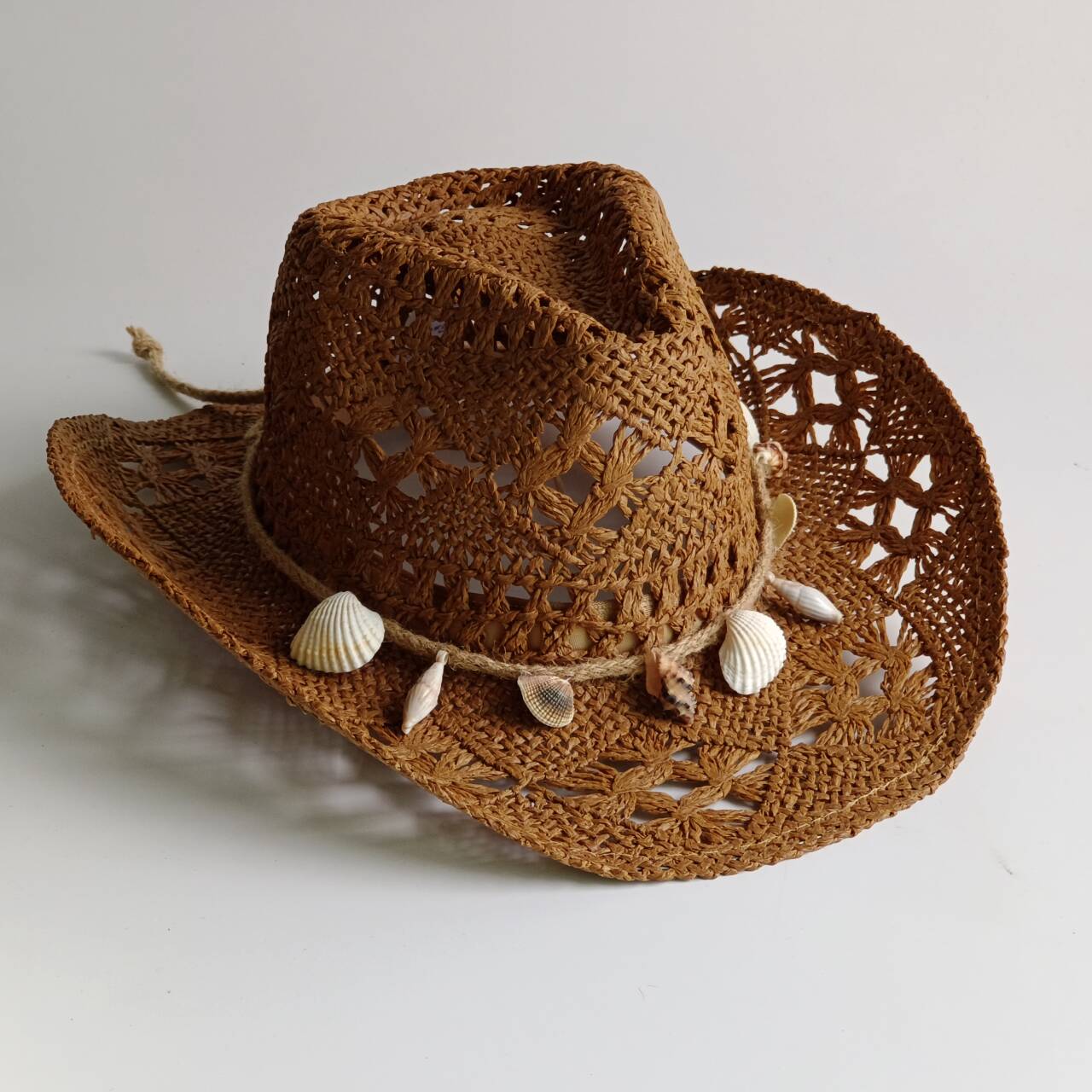 Cowboy Hat Straw - قبعة شمس صيفية شاطئية بوهيمية من