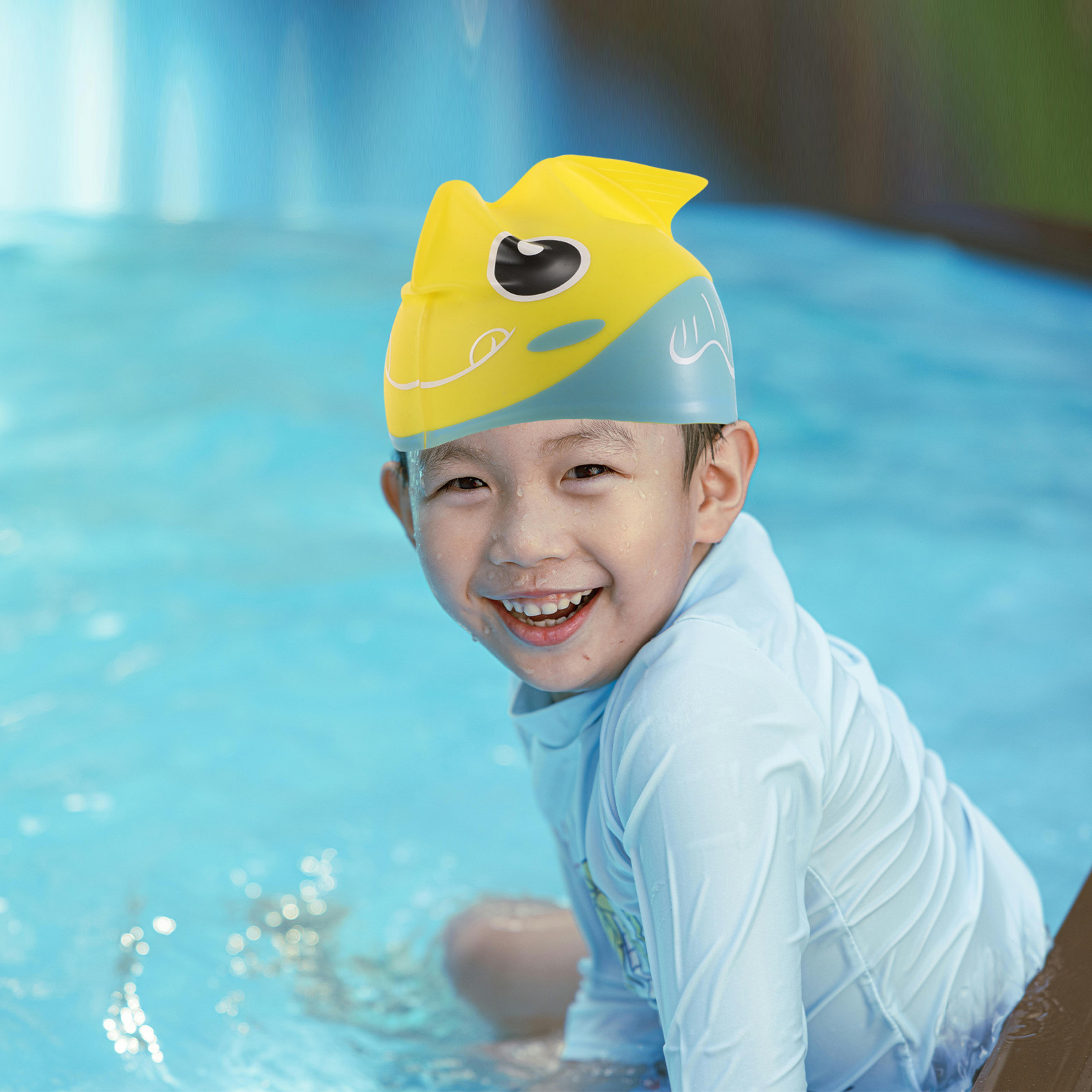 قبعة سباحة للأطفال بتصميم كرتو - مراجعة Swim Hat Silicone وسعره